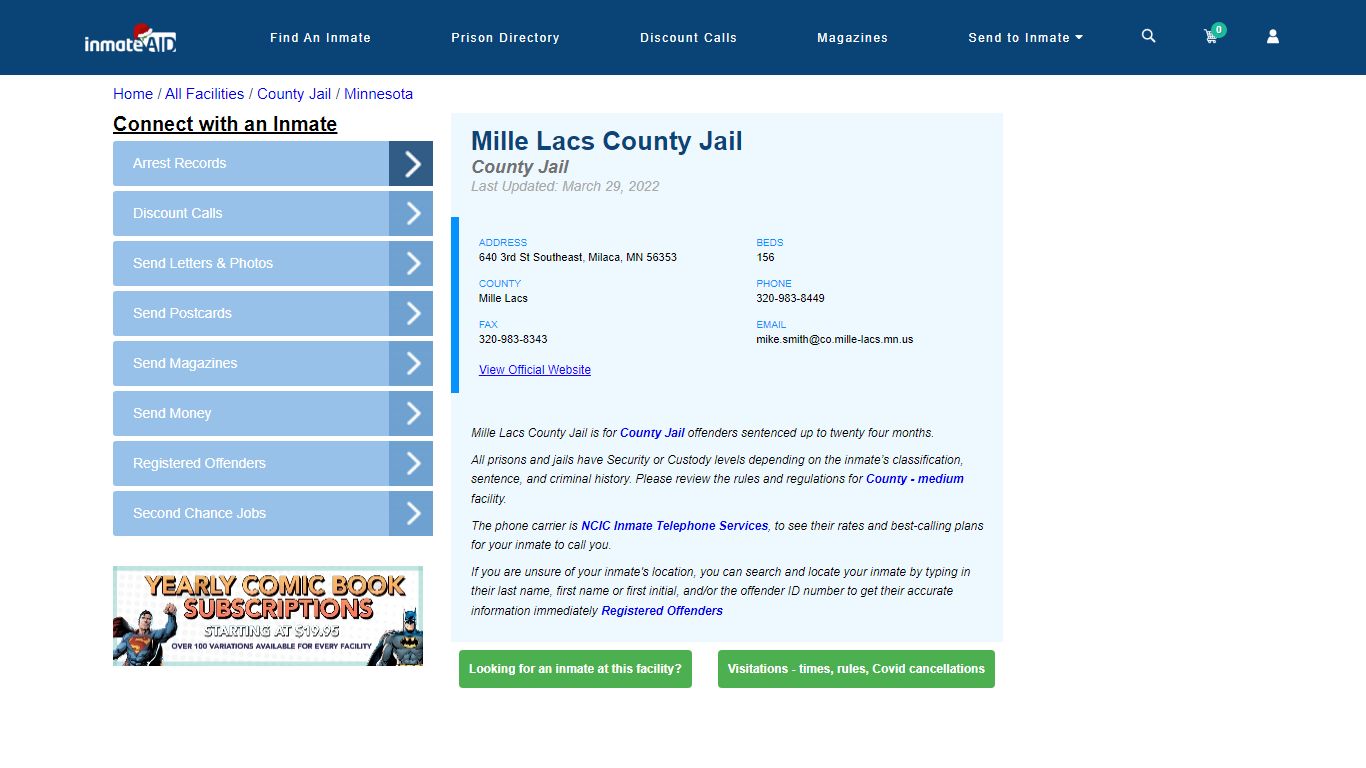 Mille Lacs County Jail - Inmate Locator - Milaca, MN